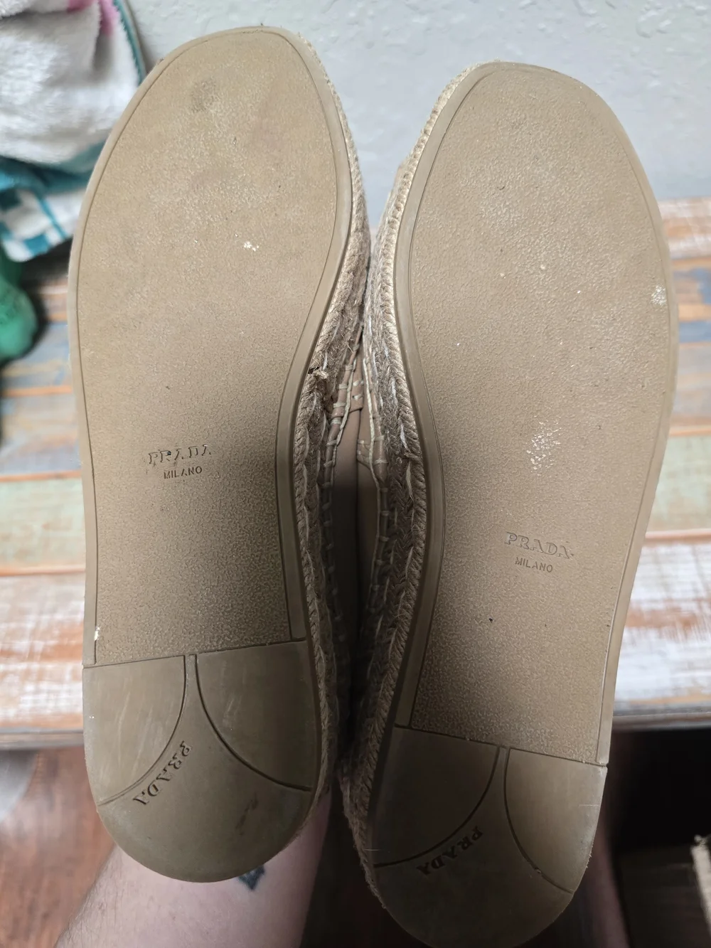 Prada Espadrille Platform Peep-Toe Shoes